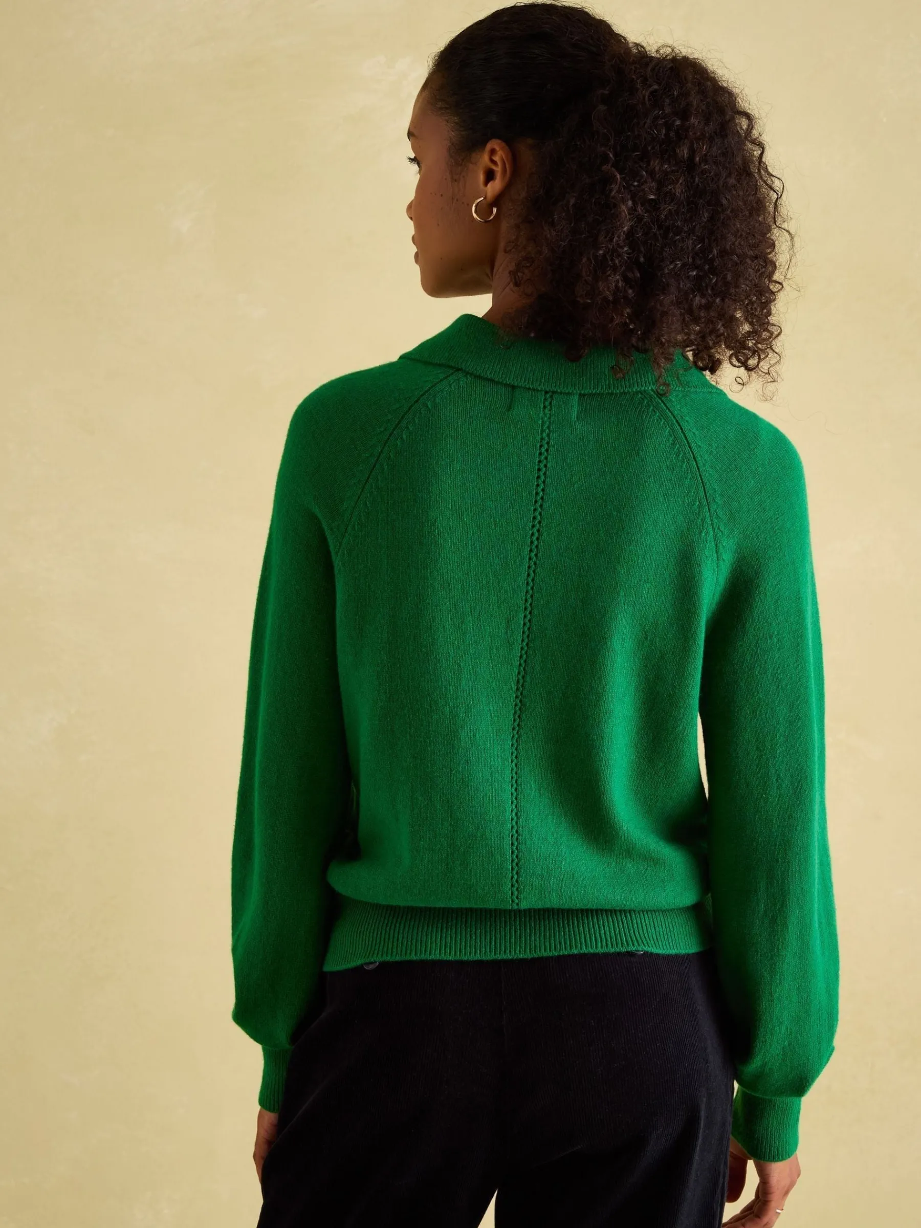 Mia Pointelle Jumper with Open Collar<Joules New