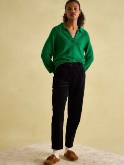 Mia Pointelle Jumper with Open Collar<Joules New