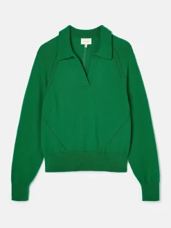 Mia Pointelle Jumper with Open Collar<Joules New