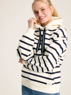 Milbourne Navy & White Striped Embroidered Hoodie<Joules Outlet