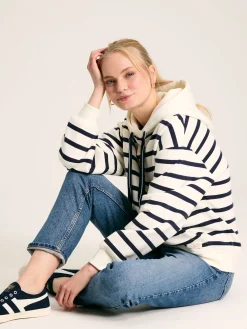 Milbourne Navy & White Striped Embroidered Hoodie<Joules Outlet