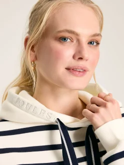Milbourne Navy & White Striped Embroidered Hoodie<Joules Outlet