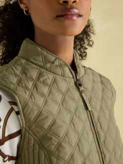 Minx Showerproof Diamond Quilted Gilet<Joules Best