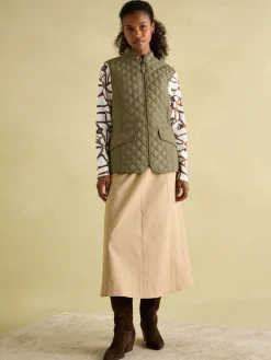 Minx Showerproof Diamond Quilted Gilet<Joules Best