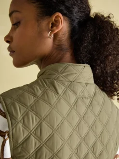 Minx Showerproof Diamond Quilted Gilet<Joules Best