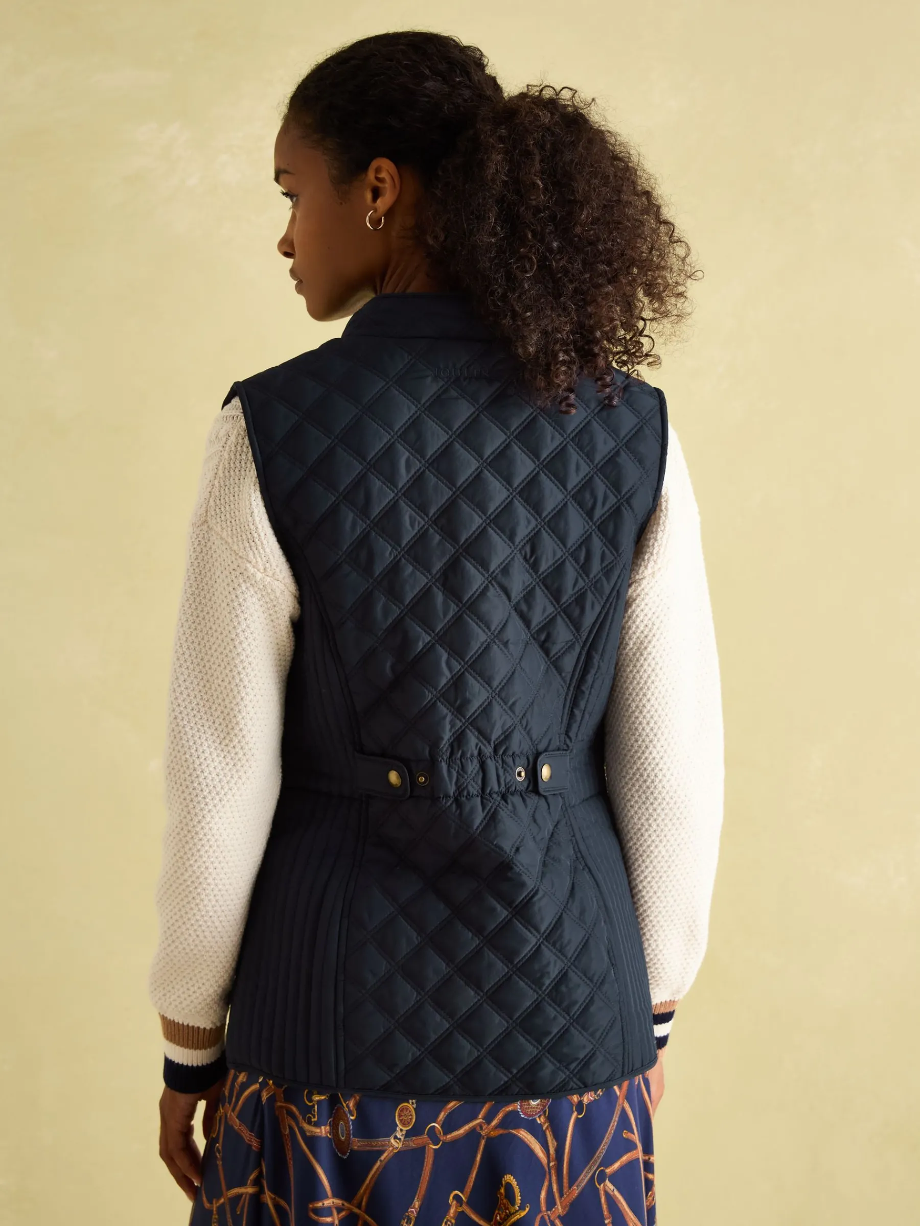 Minx Navy Blue Showerproof Diamond Quilted Gilet<Joules