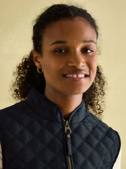 Minx Navy Blue Showerproof Diamond Quilted Gilet<Joules