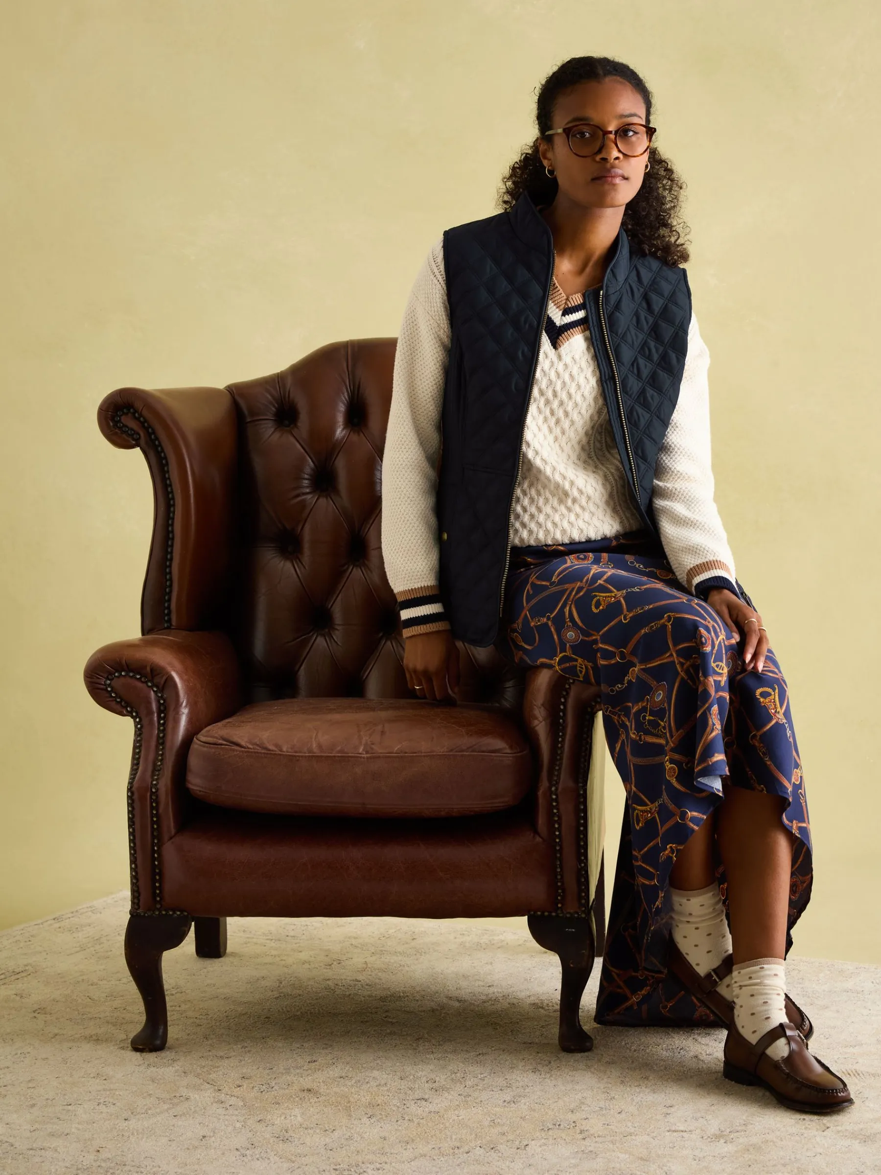 Minx Navy Blue Showerproof Diamond Quilted Gilet<Joules
