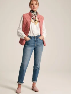 Minx Rose Pink Showerproof Diamond Quilted Gilet<Joules Best