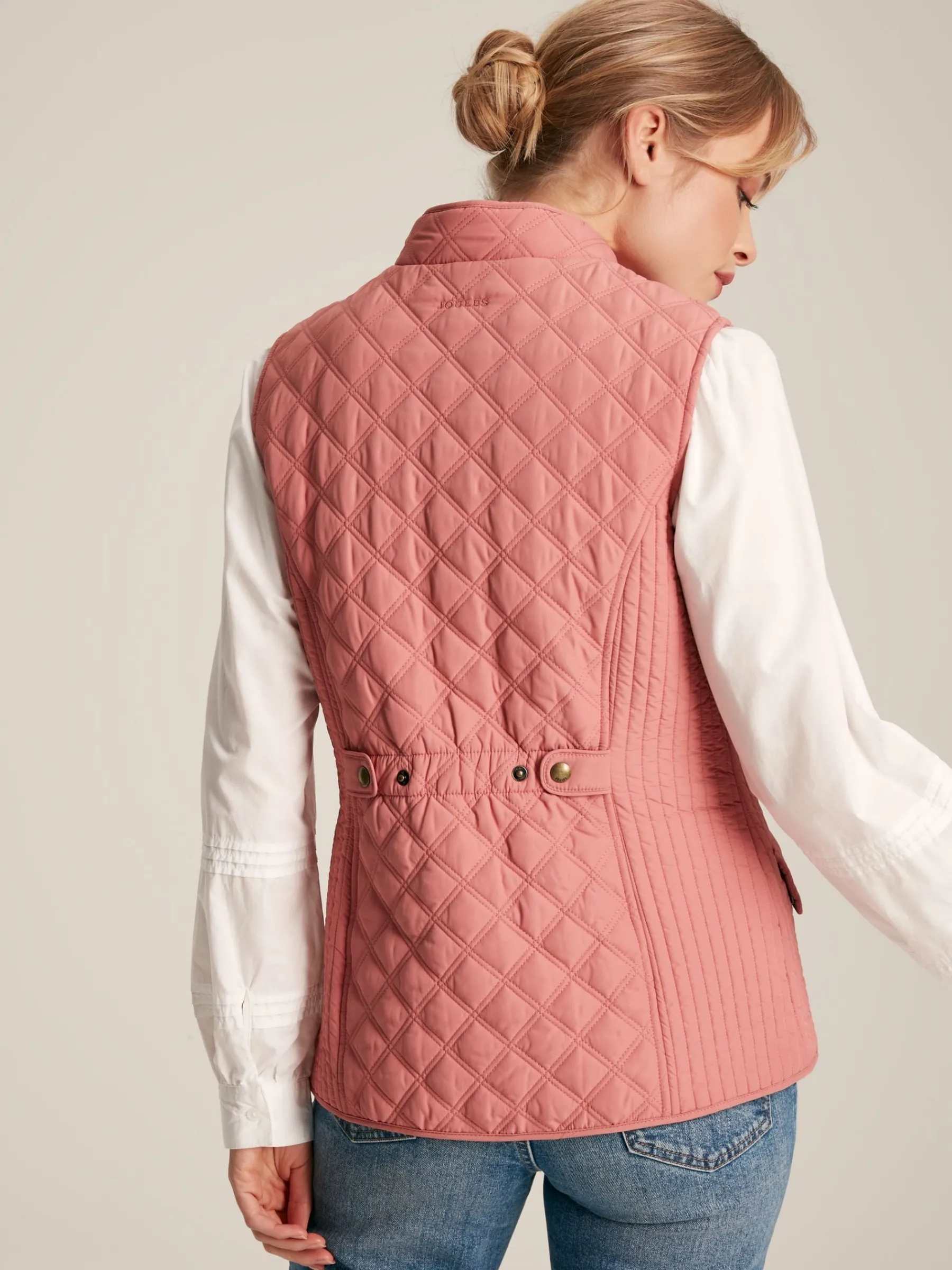 Minx Rose Pink Showerproof Diamond Quilted Gilet<Joules Best