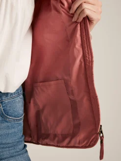 Minx Rose Pink Showerproof Diamond Quilted Gilet<Joules Best