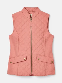 Minx Rose Pink Showerproof Diamond Quilted Gilet<Joules Best