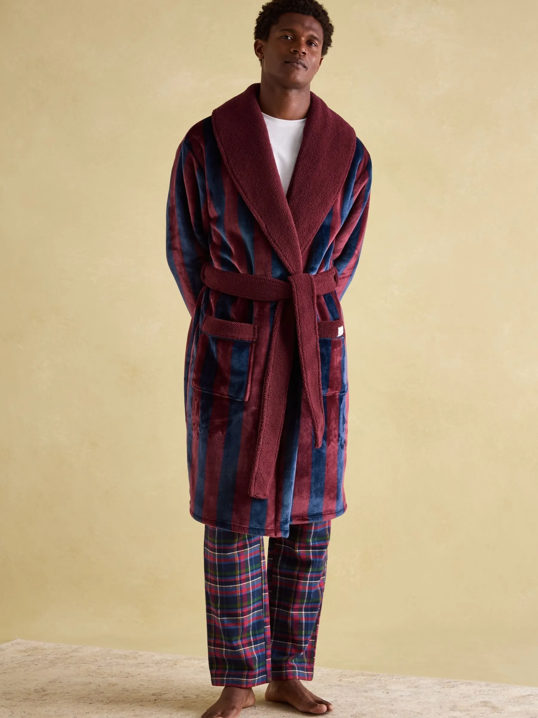 Montague Fleece Lined Dressing Gown<Joules