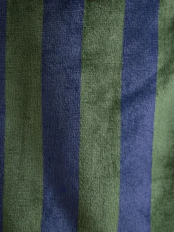 Montague Green & Navy Stripe Fleece Lined Dressing Gown<Joules
