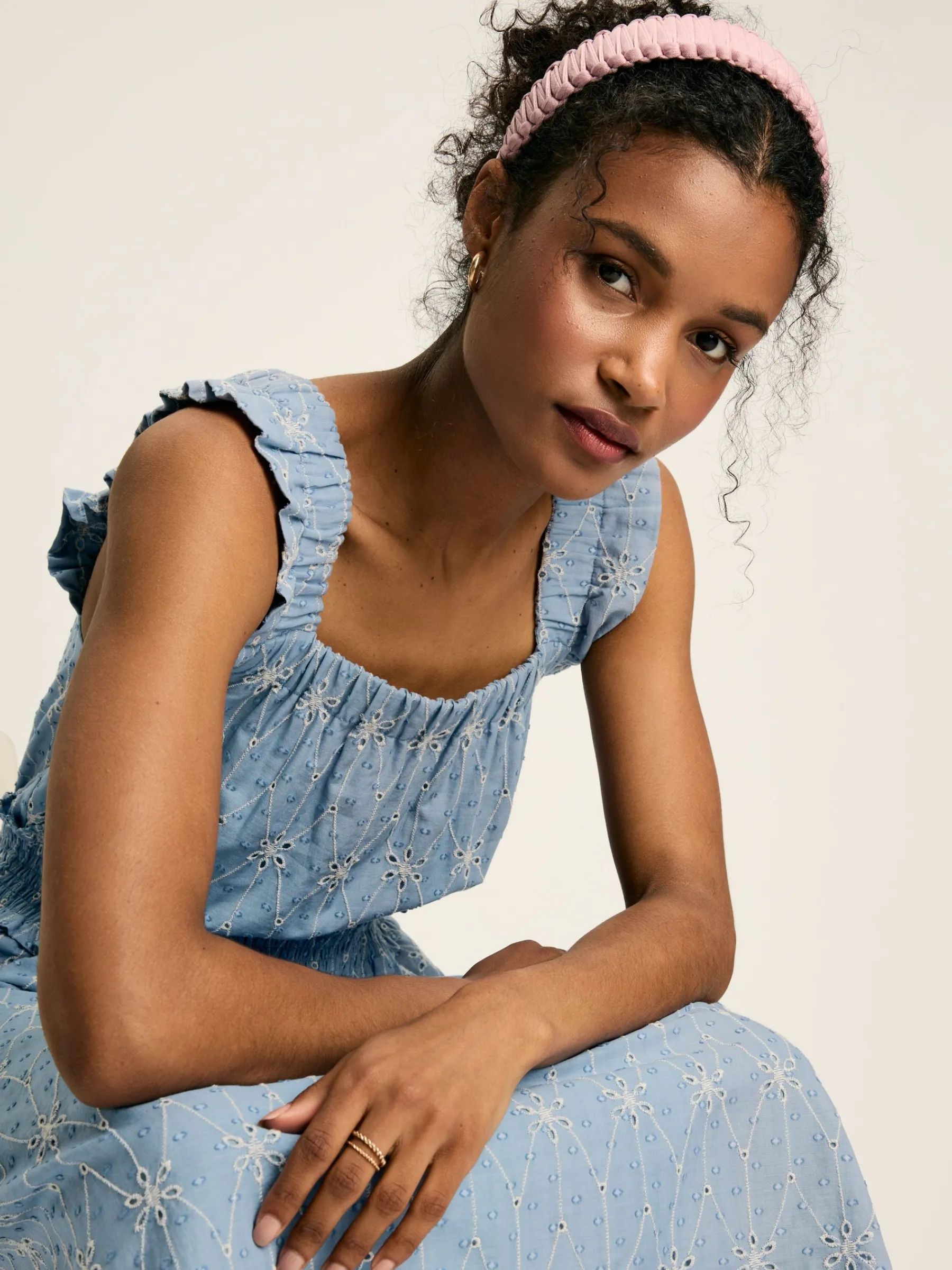 Nadia Broderie Sun Dress<Joules