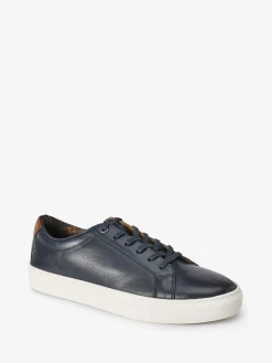 Navy Blue Leather Trainers<Joules New