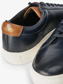 Navy Blue Leather Trainers<Joules New