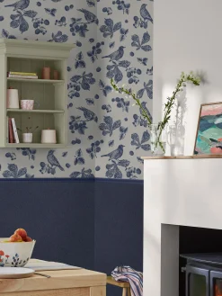 Navy Blue Plain 10M Wallpaper<Joules Hot