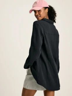 Nell Button Through Cotton Shirt<Joules Hot