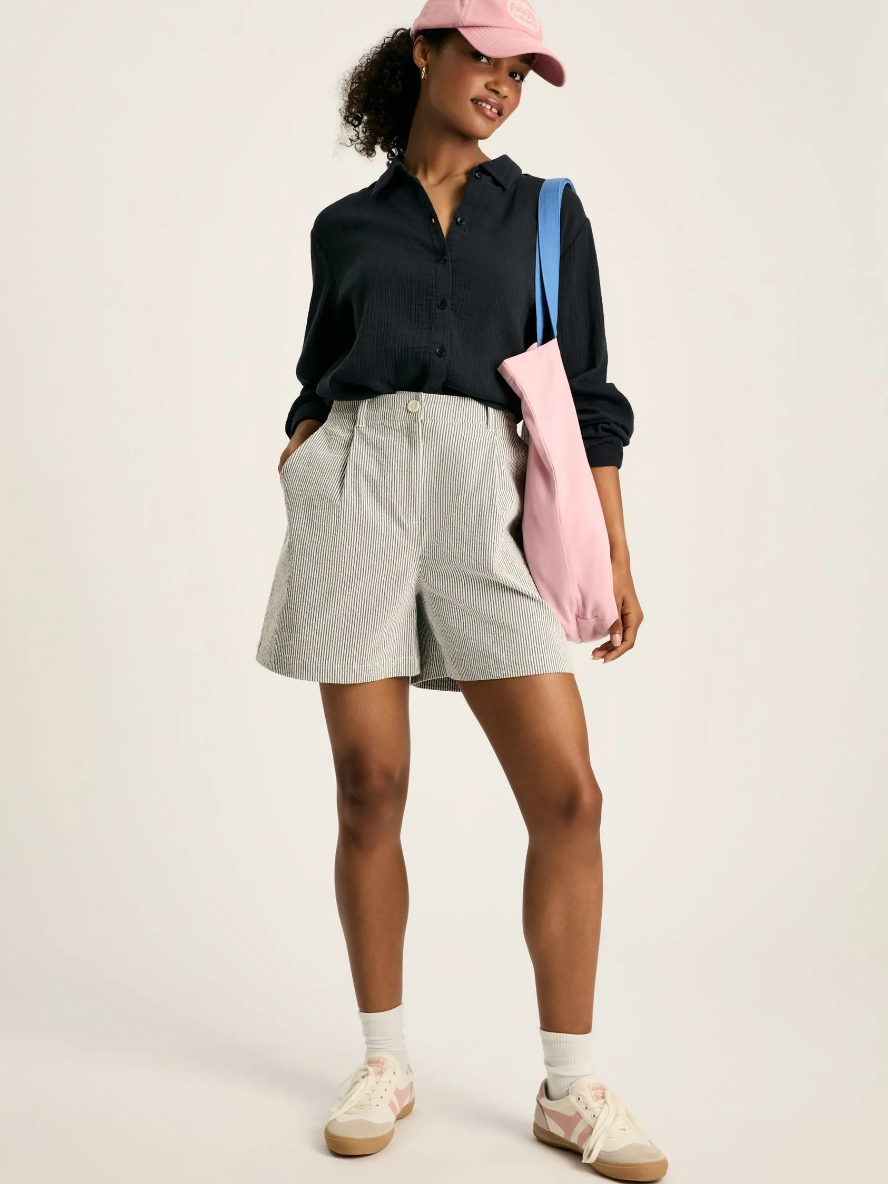 Nell Button Through Cotton Shirt<Joules Hot