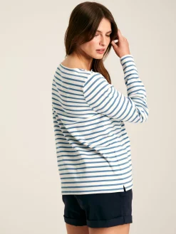 New Harbour Cream & Blue Striped Boat Neck Breton Top<Joules Outlet