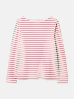 New Harbour Cream & Pink Striped Boat Neck Breton Top<Joules Best