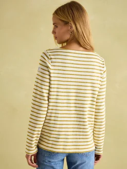New Harbour Cream Gold Boat Neck Breton Top<Joules Clearance