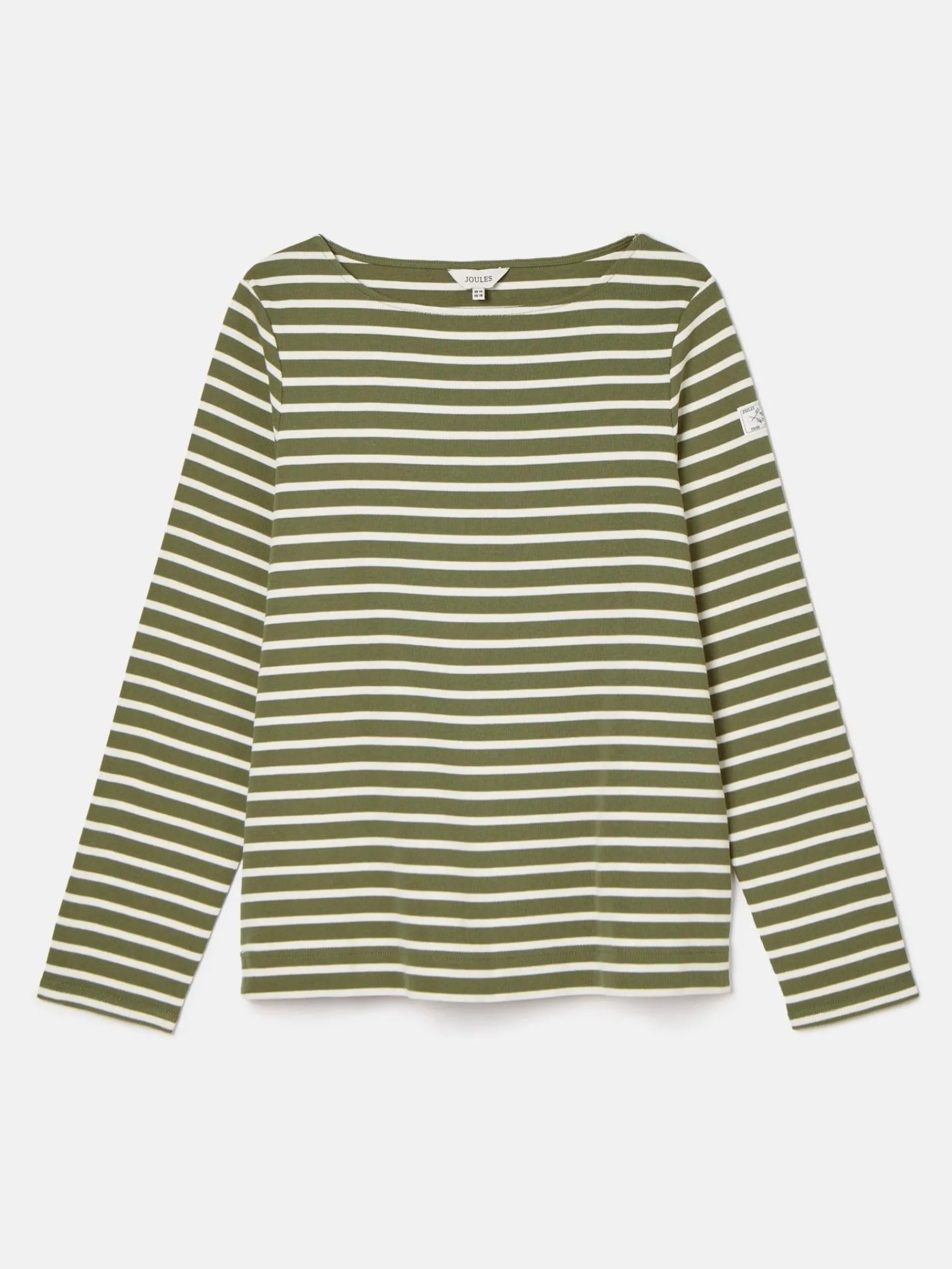 New Harbour Green stripe Boat Neck Breton Top<Joules Outlet