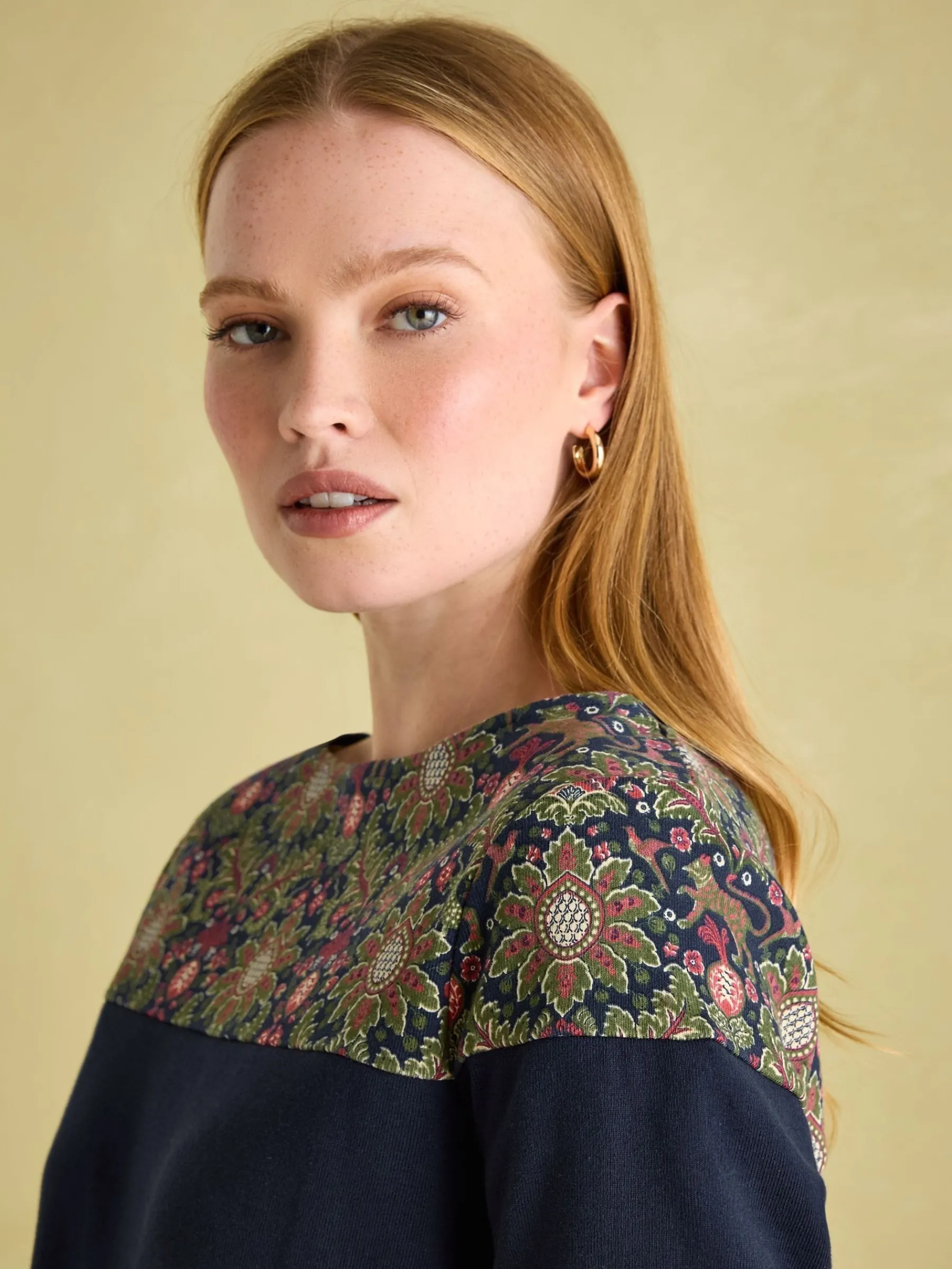 New Harbour Navy Damask Boat Neck Breton Top<Joules Clearance