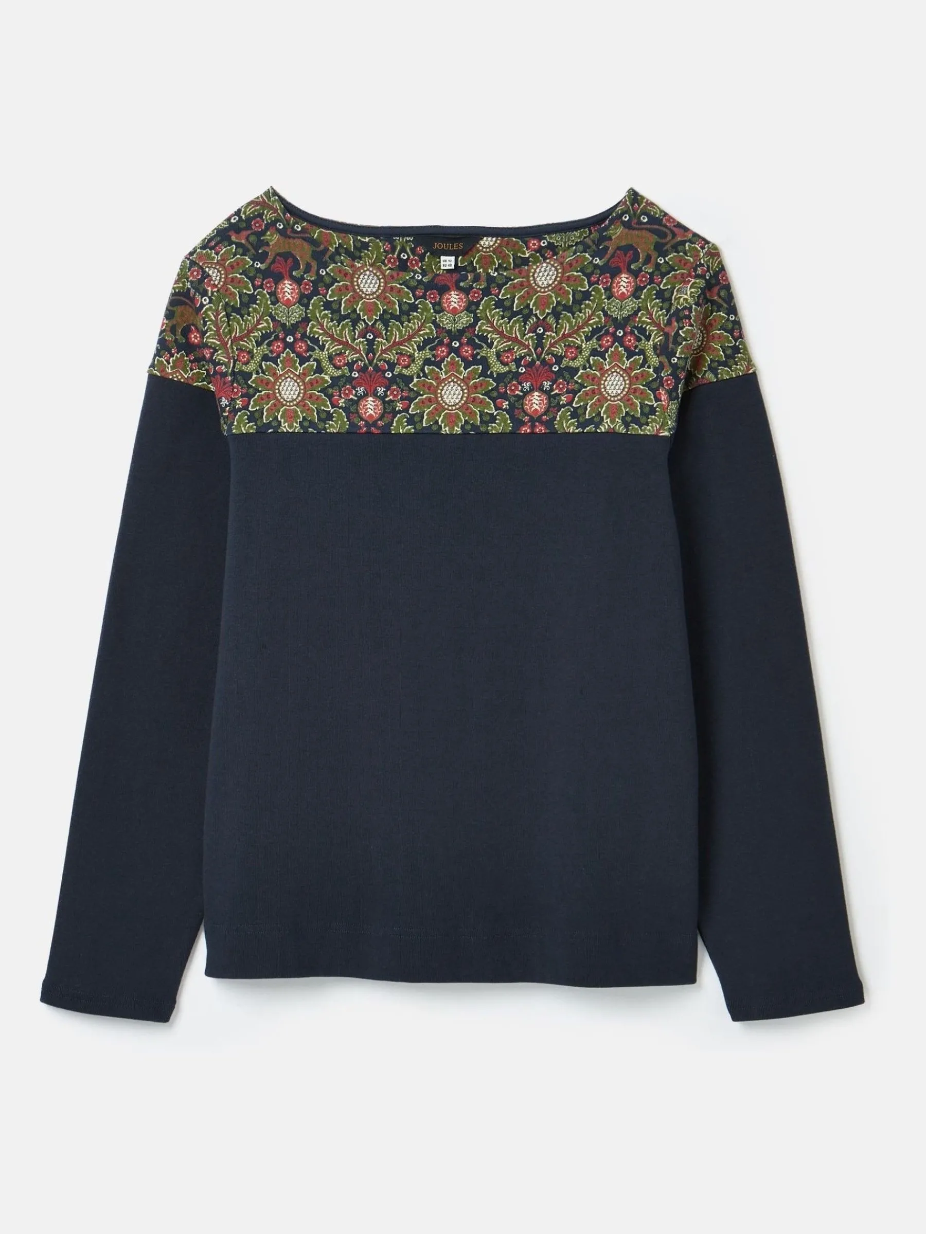 New Harbour Navy Damask Boat Neck Breton Top<Joules Clearance