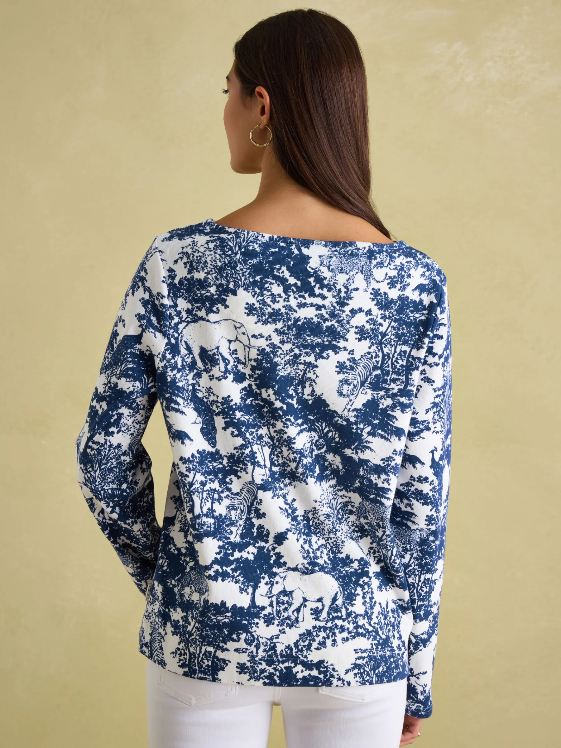 New Harbour Safari Blue Boat Neck Breton Top<Joules