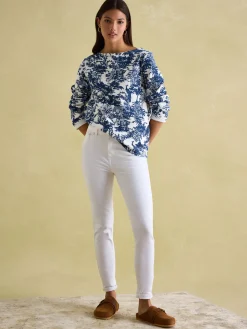 New Harbour Safari Blue Boat Neck Breton Top<Joules