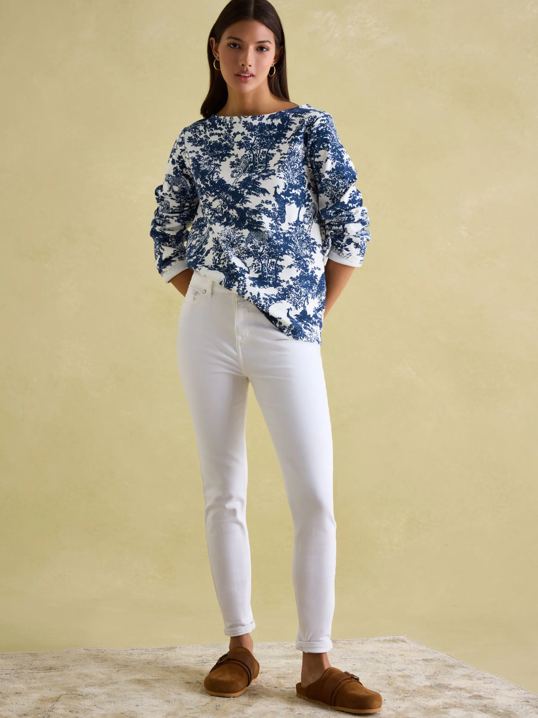 New Harbour Safari Blue Boat Neck Breton Top<Joules