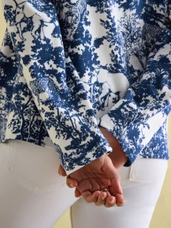 New Harbour Safari Blue Boat Neck Breton Top<Joules