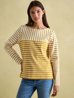 New Harbour Yellow/ Cream Boat Neck Breton Top<Joules Best
