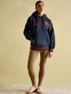 Newham Navy blue Embellished Hoodie<Joules New