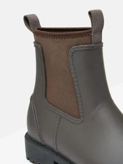Oakfield Chocolate Brown Short Neoprene-Lined Wellies<Joules Online