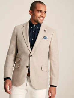 Herringbone Texture Slim Fit Blazer<Joules