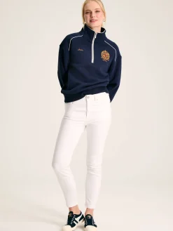 Official Badminton Navy Blue Unisex Quarter Zip Sweatshirt<Joules Sale