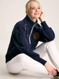 Official Badminton Navy Blue Unisex Quarter Zip Sweatshirt<Joules Sale