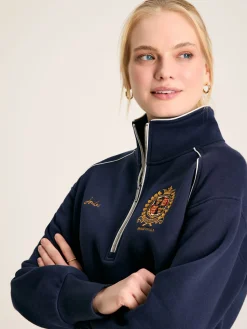 Official Badminton Navy Blue Unisex Quarter Zip Sweatshirt<Joules Sale