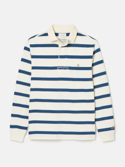 Onside Cream & Blue Striped Rugby Shirt<Joules Hot
