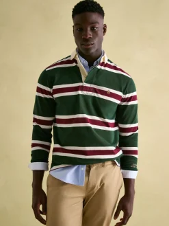 Onside Green & Red Striped Rugby Shirt<Joules Sale