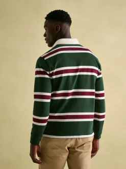 Onside Green & Red Striped Rugby Shirt<Joules Sale
