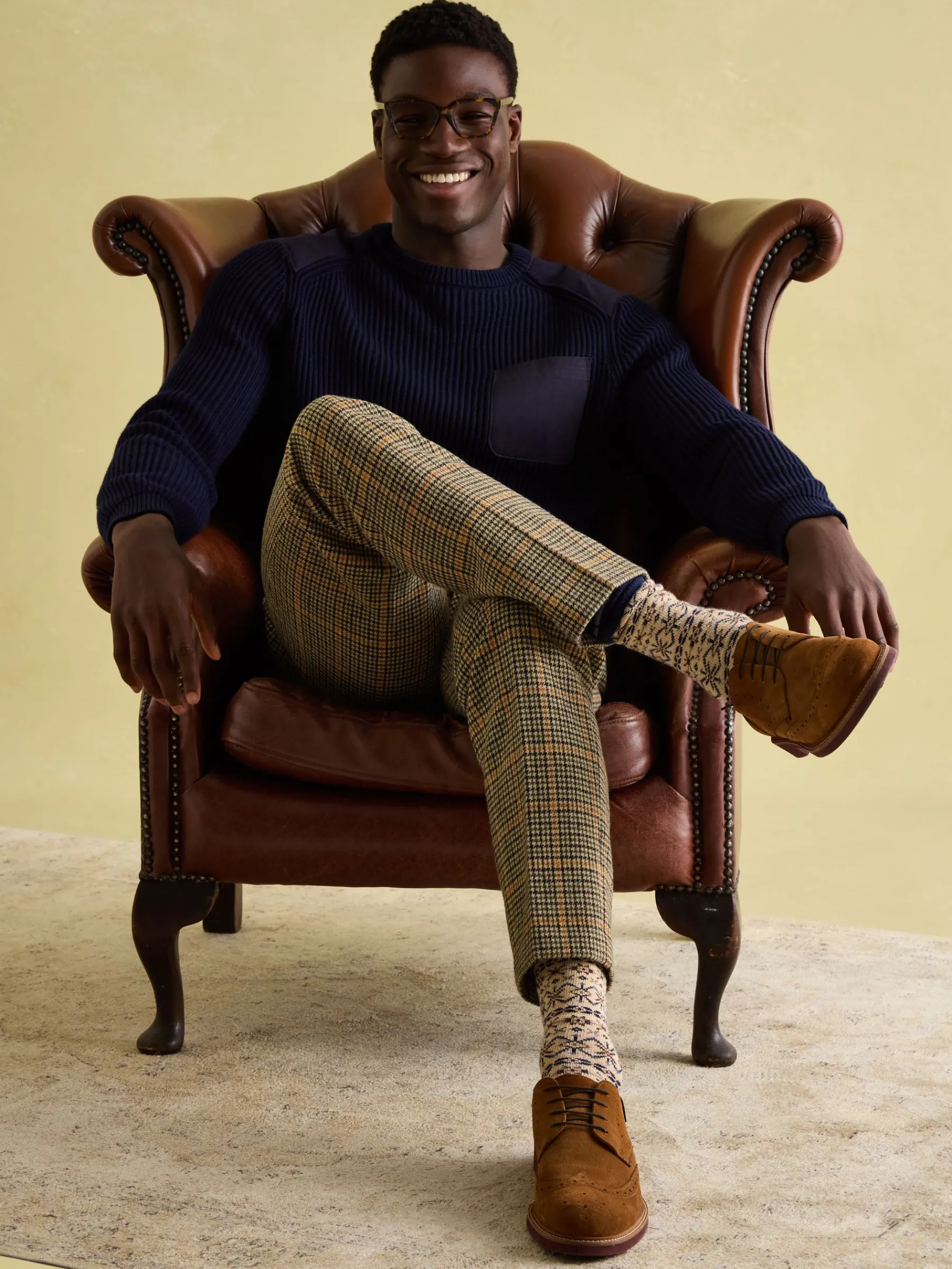 Oundle Herringbone Slim Fit Trousers<Joules Online
