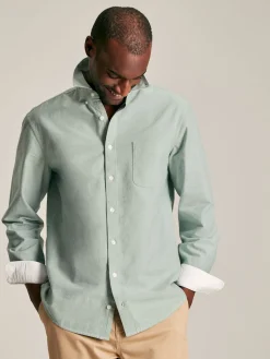 Oxford Sage Green Long Sleeve Classic Fit Shirt<Joules Best