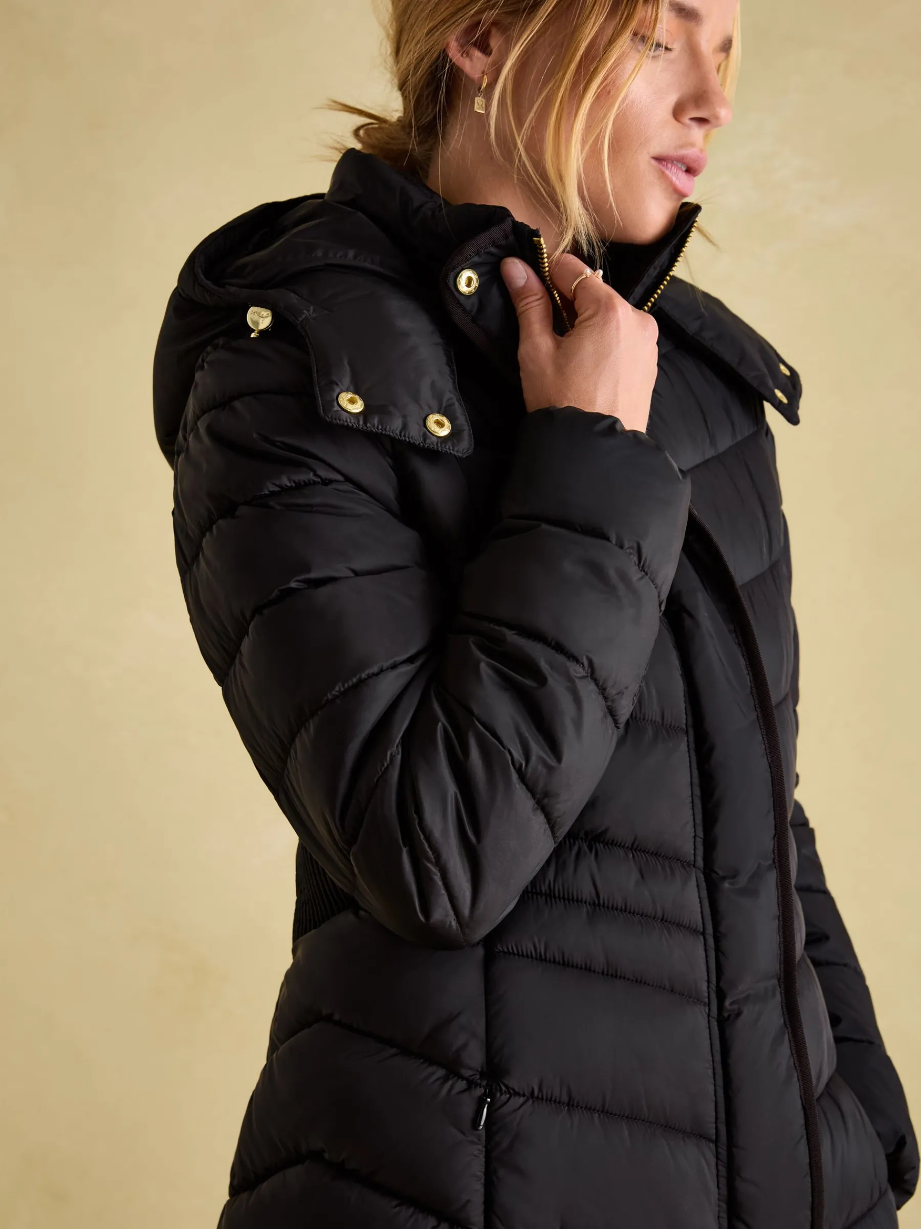 Pembury Showerproof Longline Padded Coat With Hood<Joules Clearance