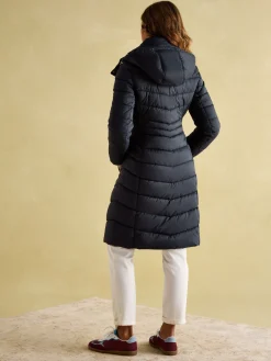 Pembury Navy Blue Showerproof Longline Padded Coat With Hood<Joules Sale