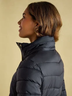 Pembury Navy Blue Showerproof Longline Padded Coat With Hood<Joules Sale