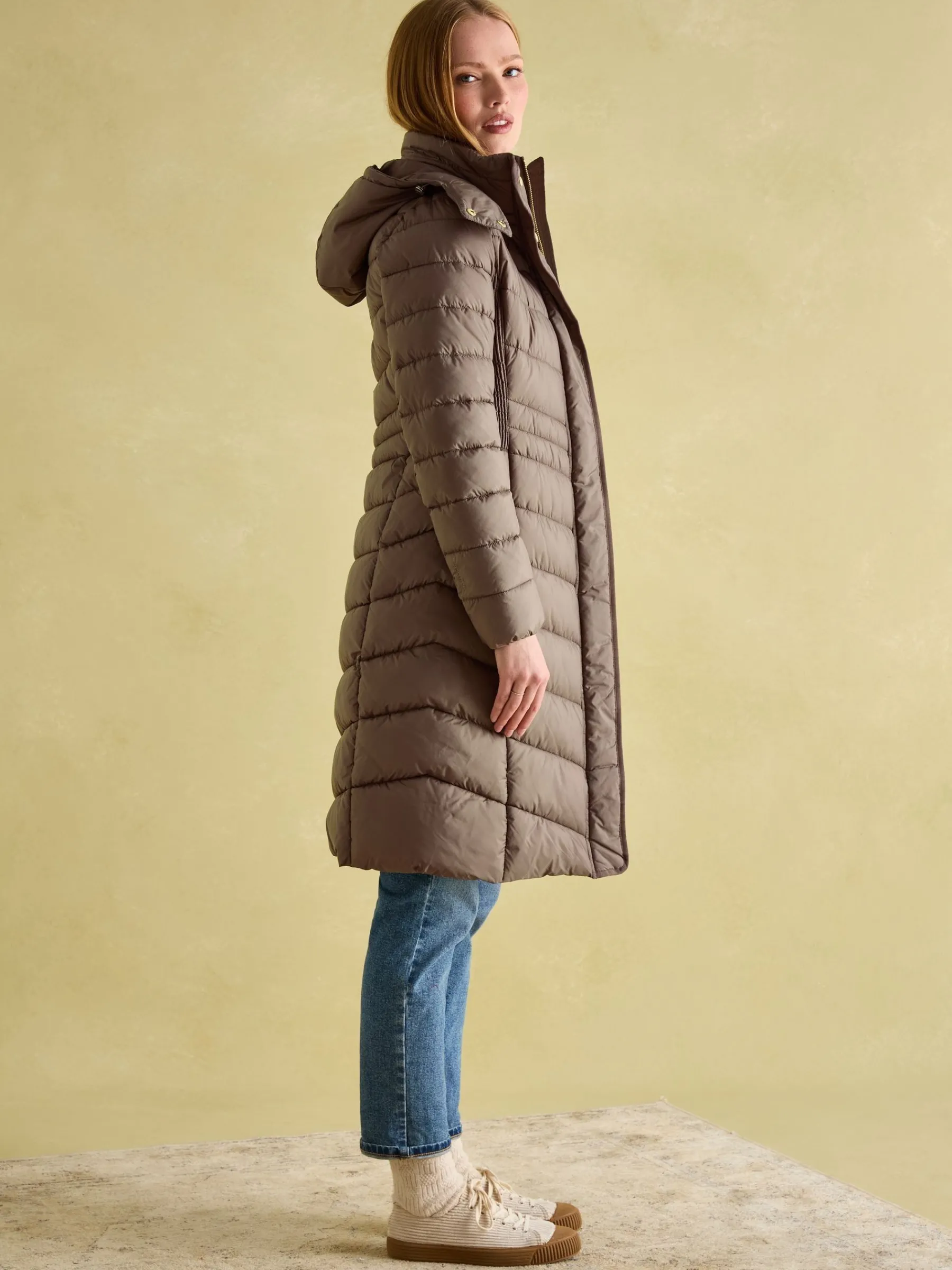 Pembury Showerproof Longline Padded Coat With Hood<Joules Best